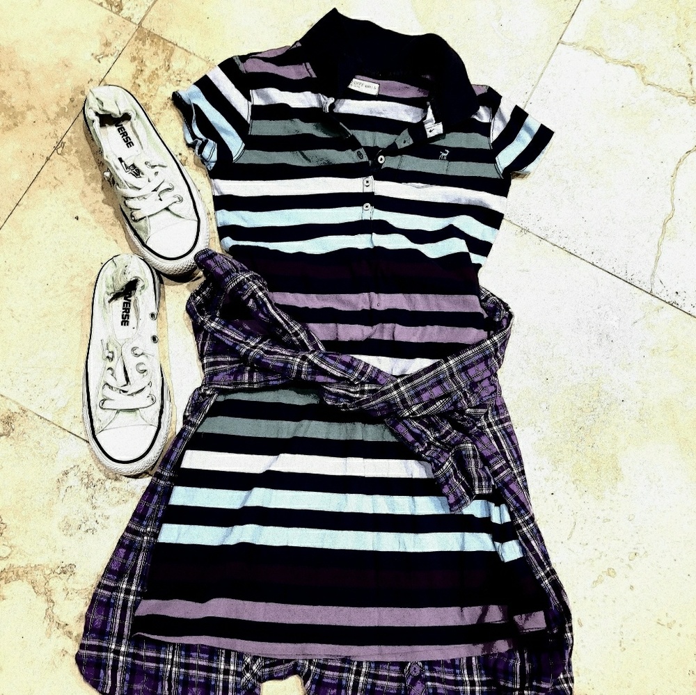 !!!3for12!!!Girls polo dress and flannel shirt